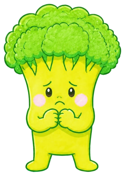 少し緊張しているブロッコリーボーイ